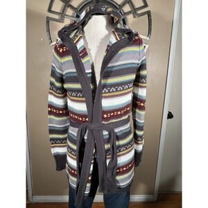 RARE Quiksilver Striped Indian Summer Wrap Hooded Women's Size XS‎
